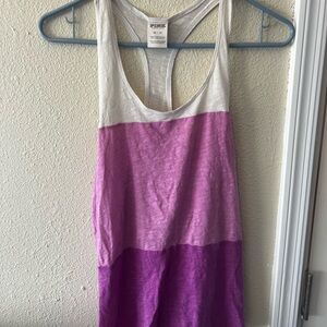 Pink Victoria’s Secret Purple and White Colorblock Tank Top